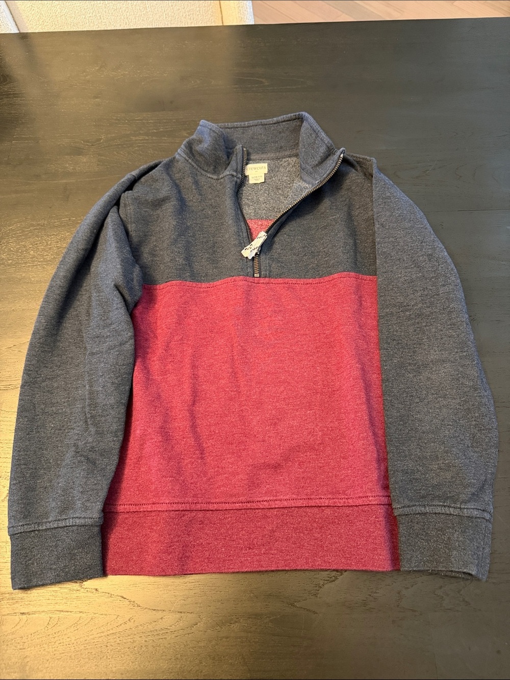 JCrew -Crew cuts  Two-Tone Half-Zip Sweater - Blue & Red size 10/11 & two tee’s